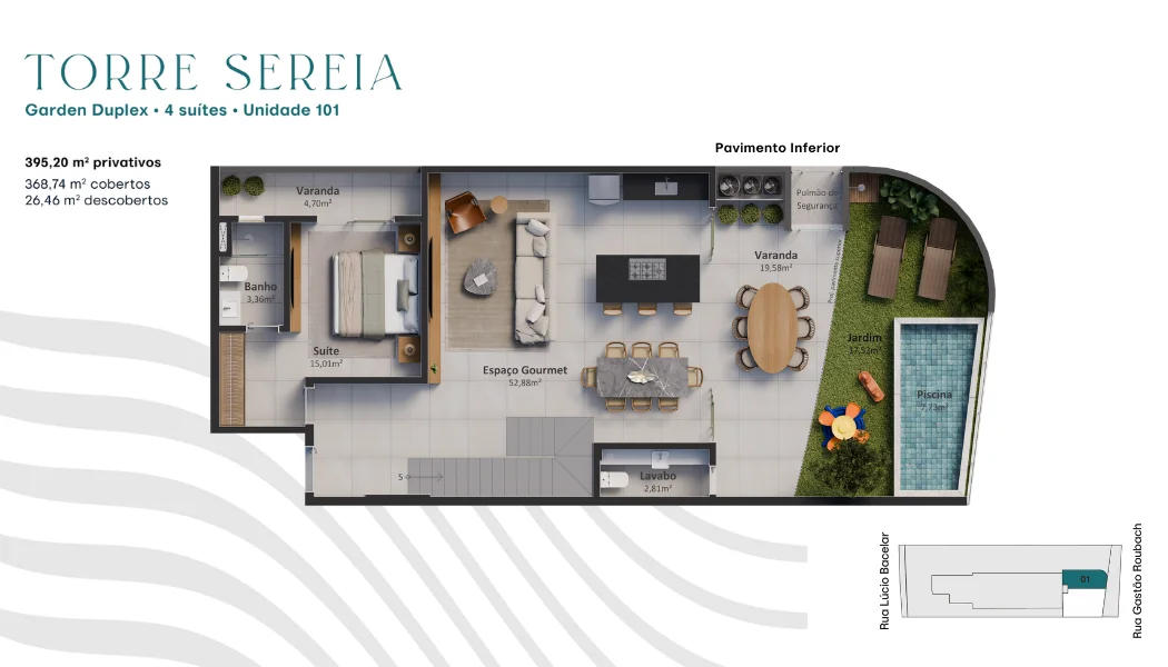 Casa Garden Duplex Pavimento Inferior (445,30 m²)