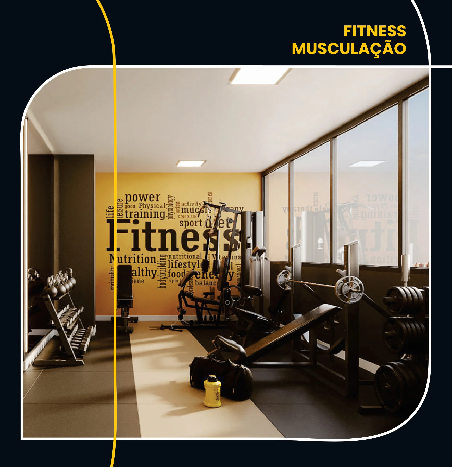 Academia Fitness Musculação com equipamentos profissionais e climatização