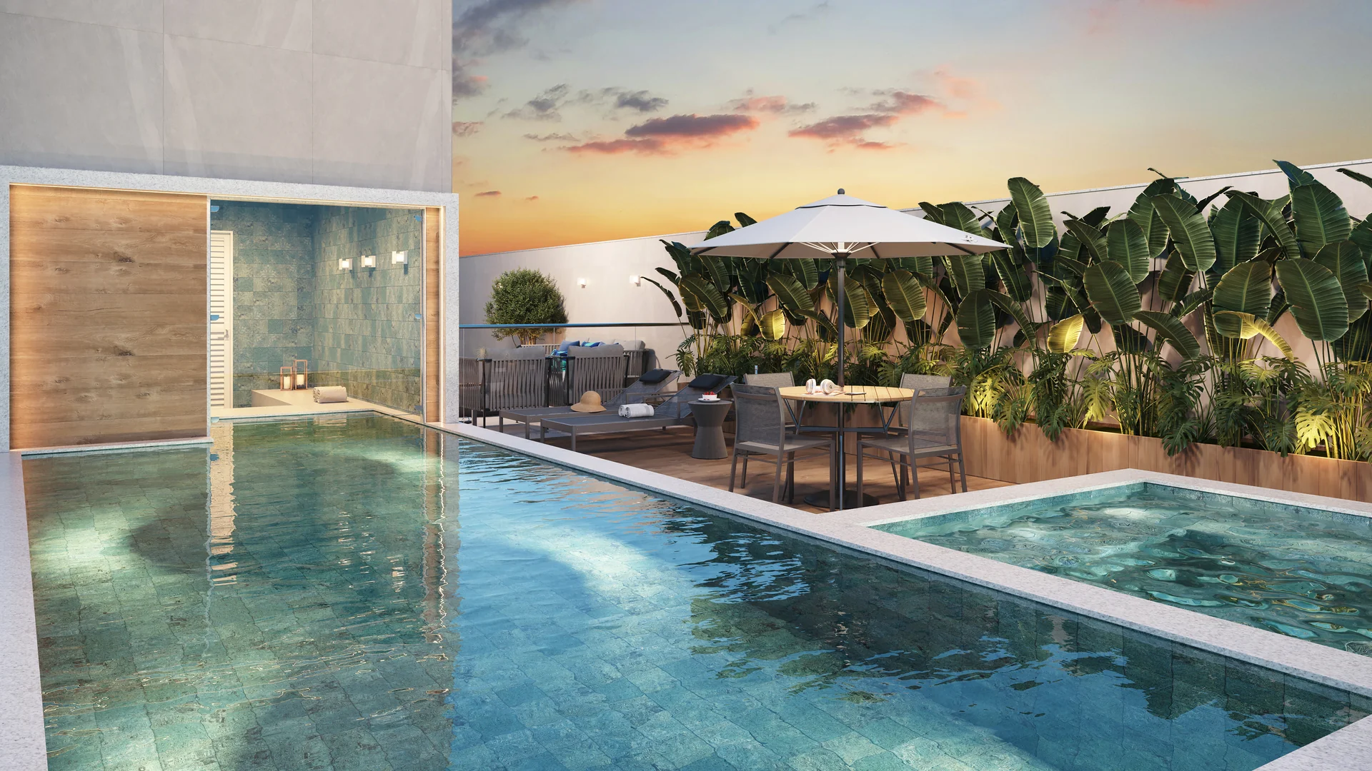 Piscina Adulto Panorâmica no Rooftop