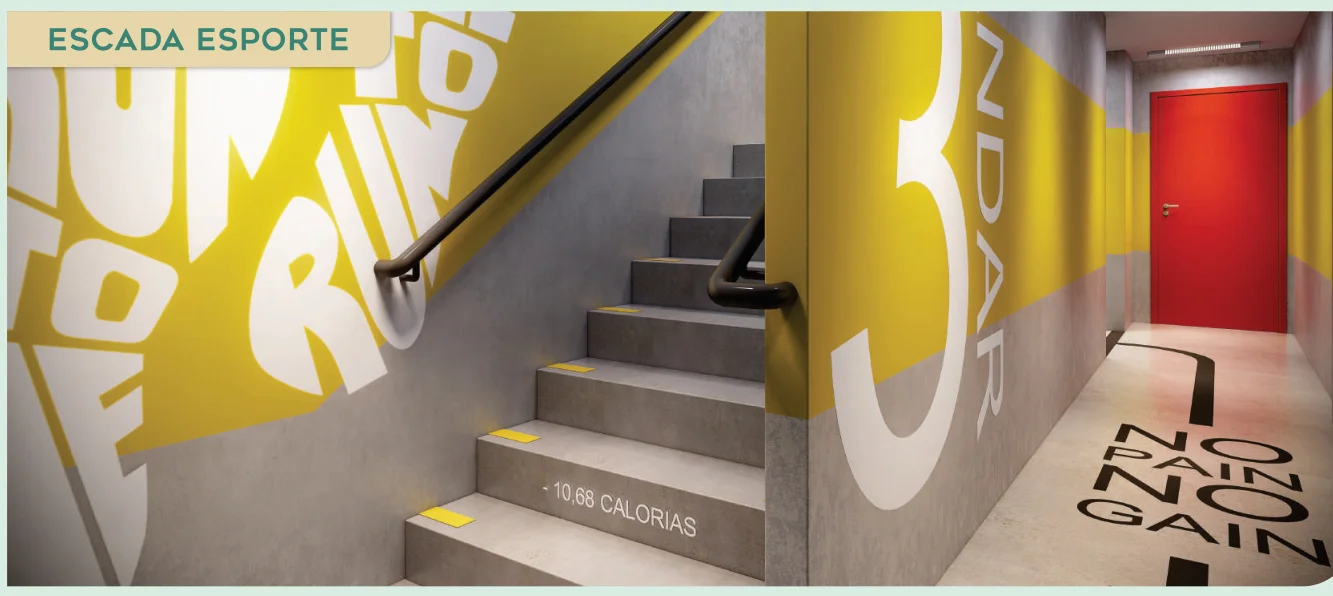 Escada Esporte com projeto visual urbano e incentivo à queima calórica