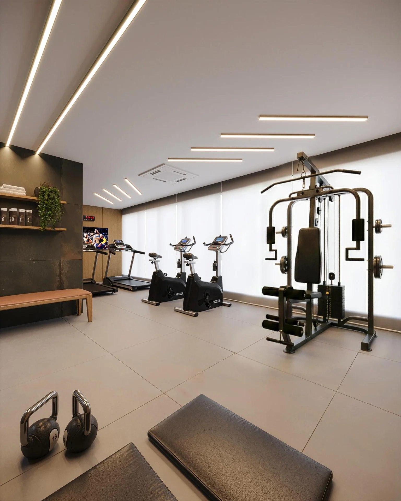 Espaço Fitness Climatizado com Aparelhos Modernos