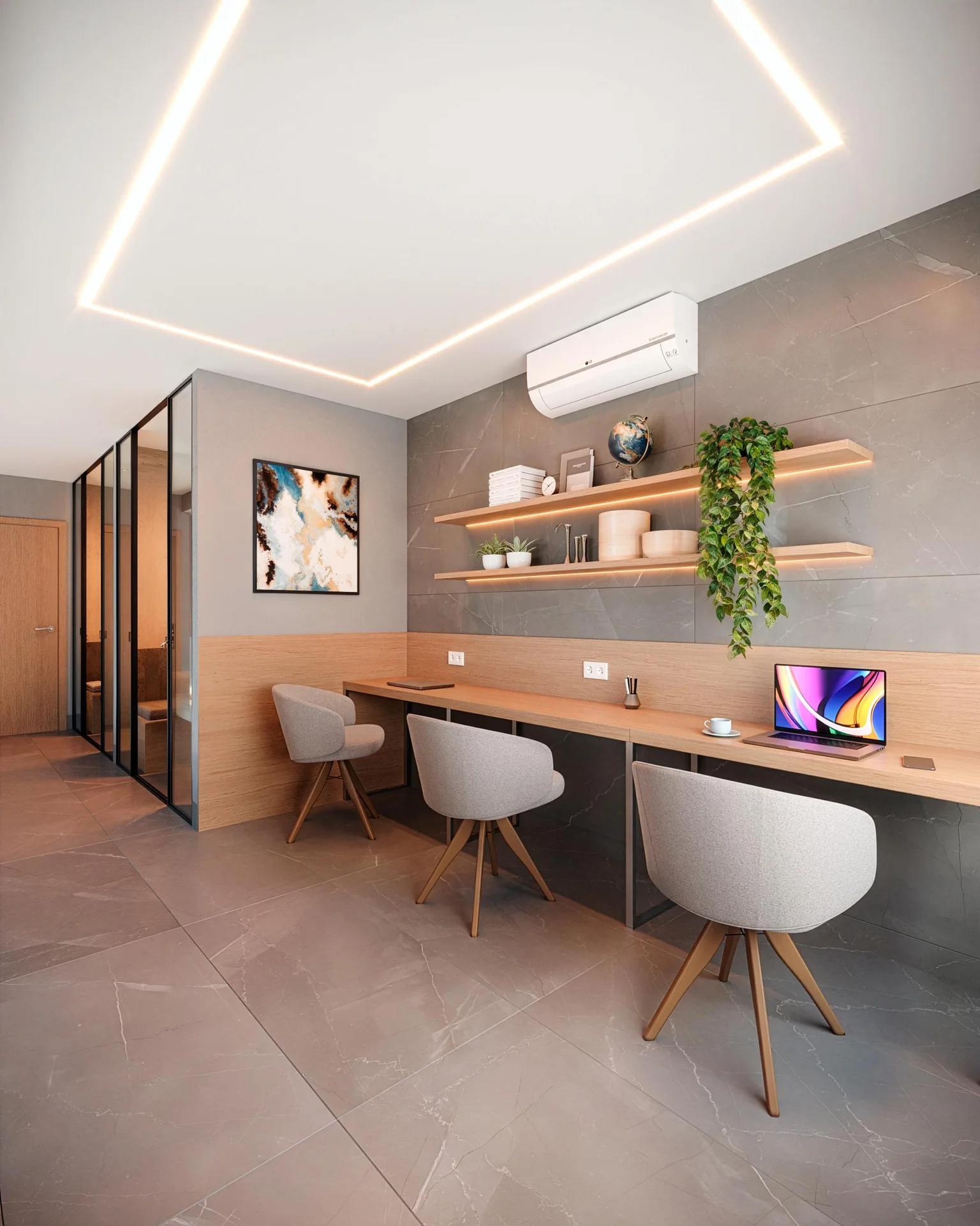 Coworking Interno e Espaço de Trabalho para Hóspedes e Moradores