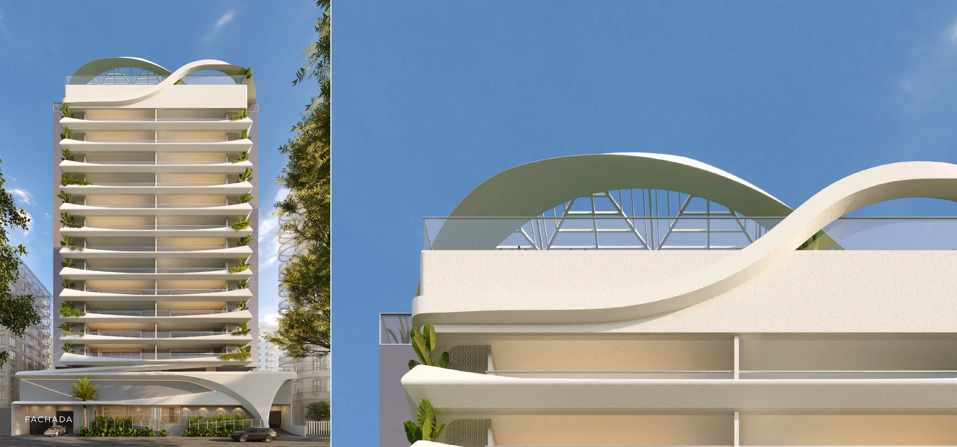 Fachada do Montê Casa Boutique com Design Orgânico na Praia da Costa, Vila Velha