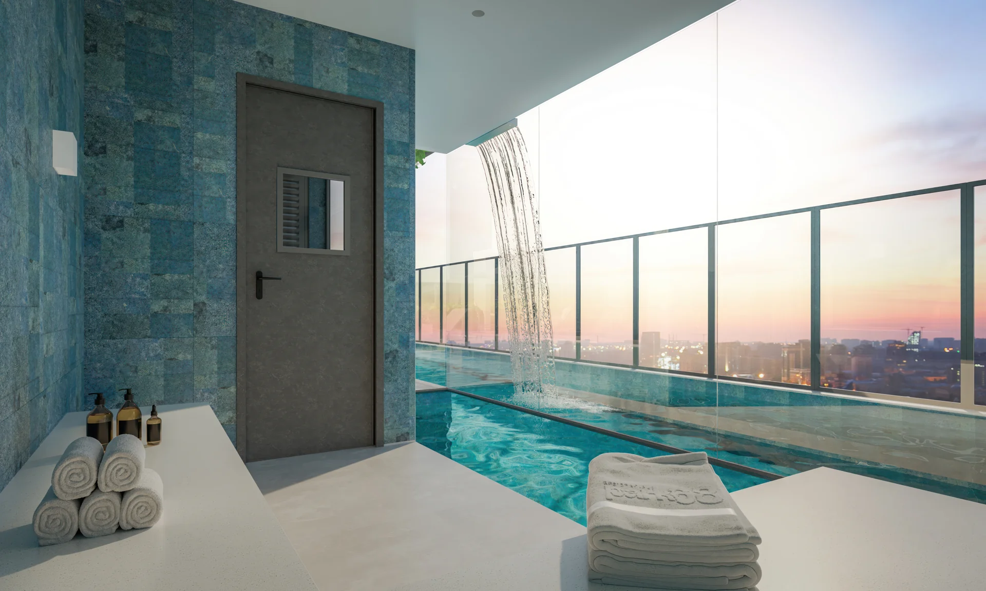 Sauna com Acesso Direto à Piscina