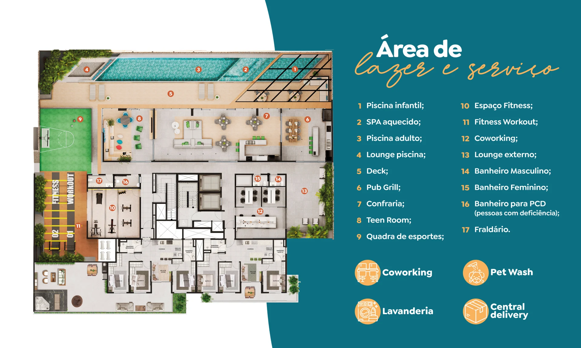 Implantação Geral da Área de Lazer e Convivência