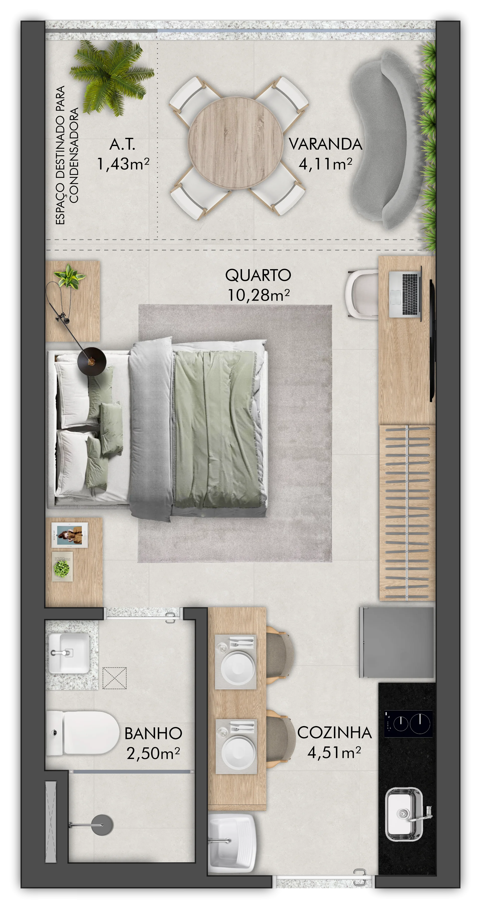 Studio Tipo - Coluna 03 (25,90 m²)