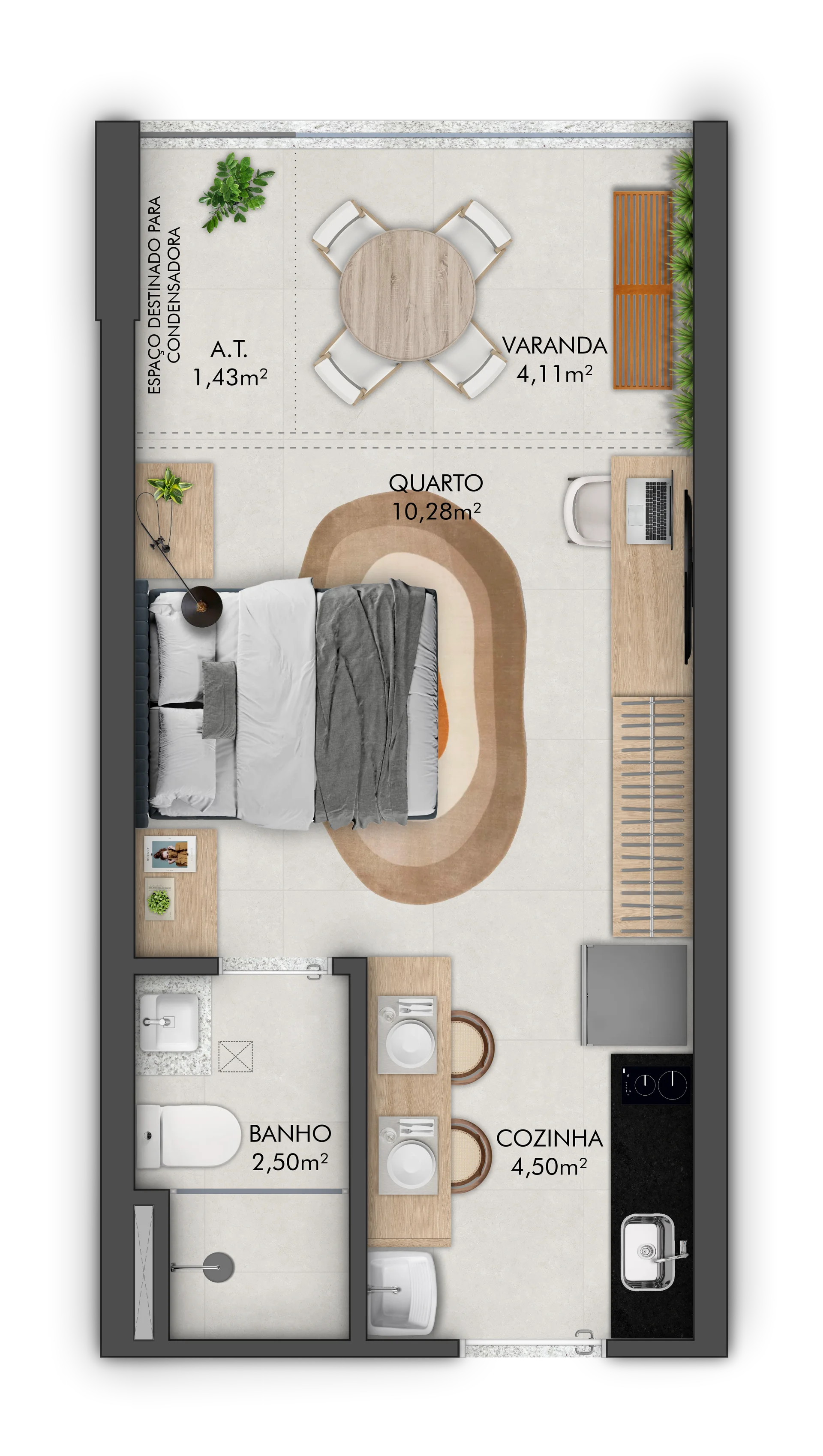 Studio Tipo - Coluna 05 (25,90 m²)