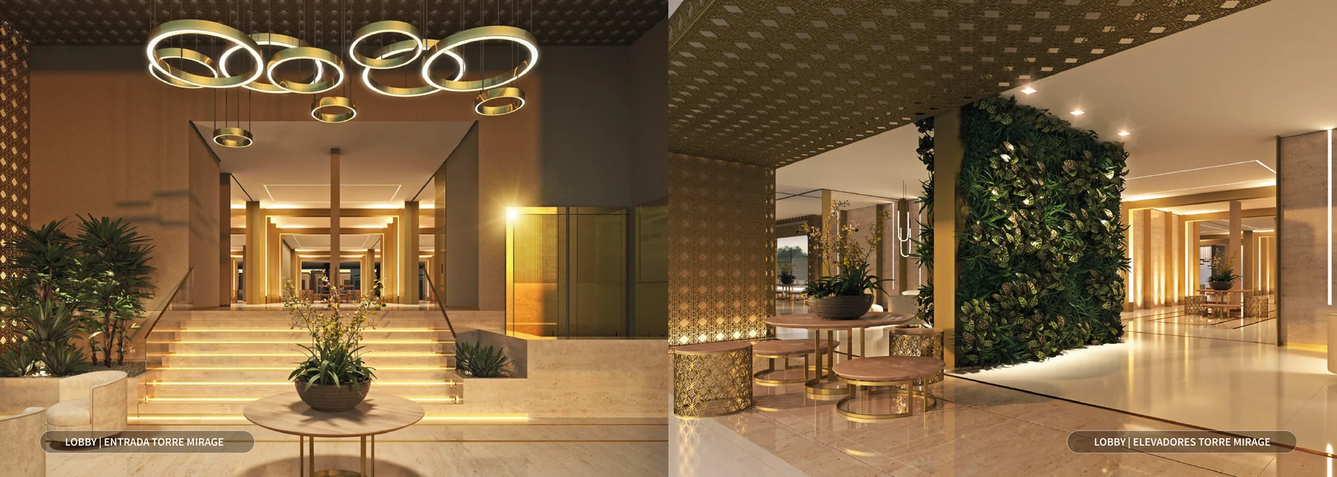 Lobby e Elevadores de Alta Velocidade da Torre Mirage