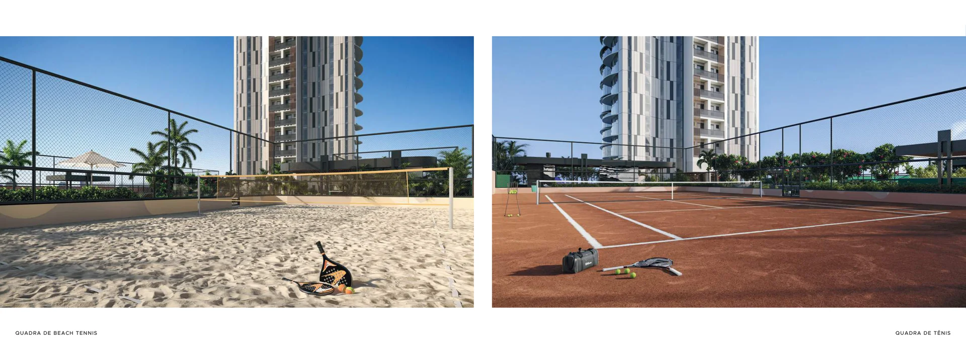 Quadra de Tênis Oficial e Quadra de Beach Tennis no Una Residence