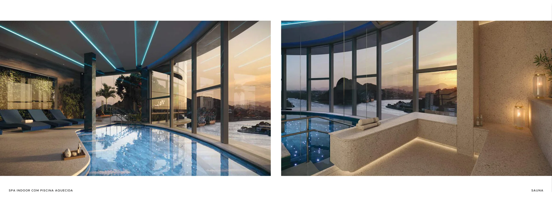 SPA Indoor Aquecido com Hidromassagem e Sauna nas Alturas