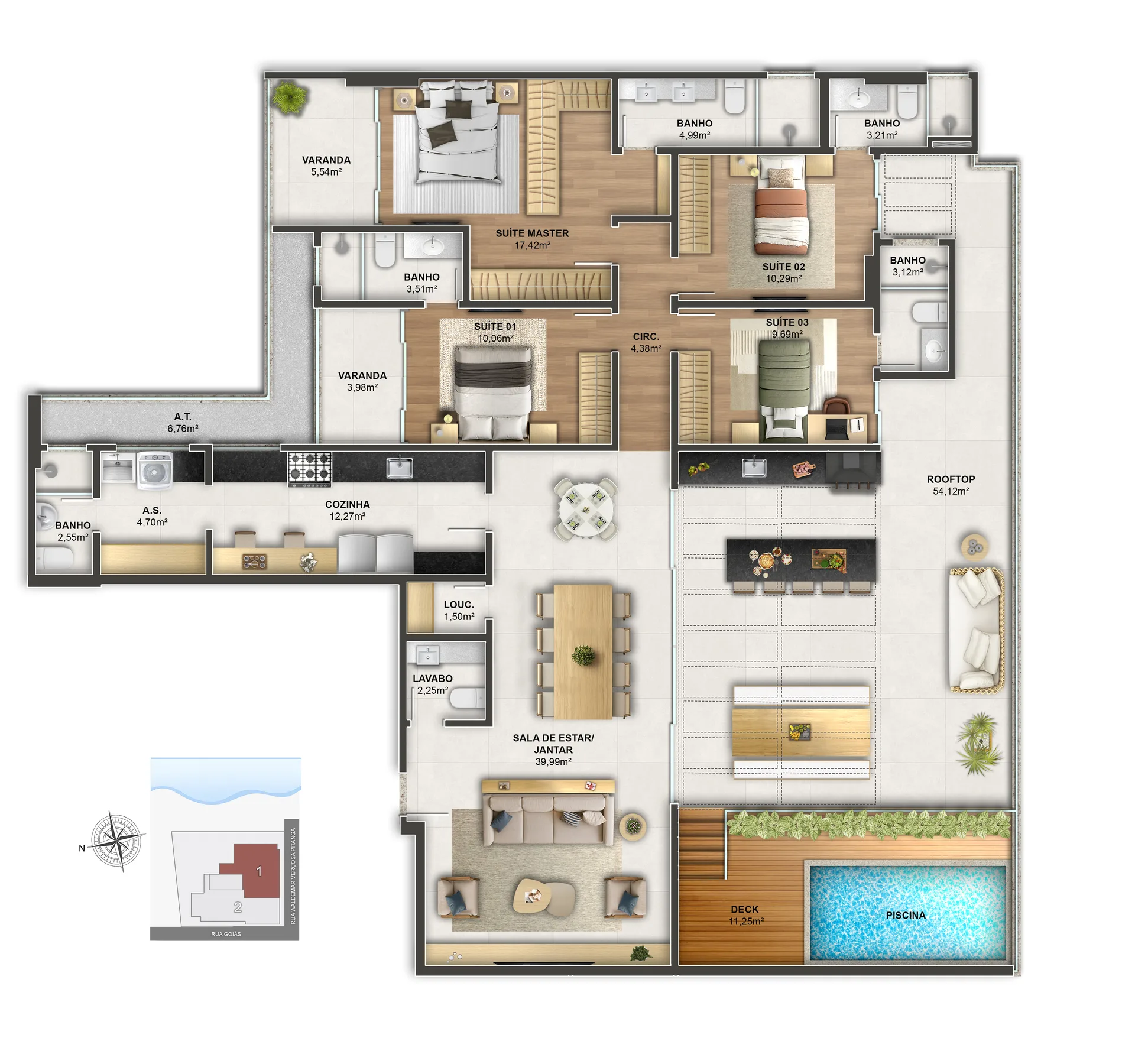 Cobertura Linear 1201 | 242,75 m² privativos (4 vagas)