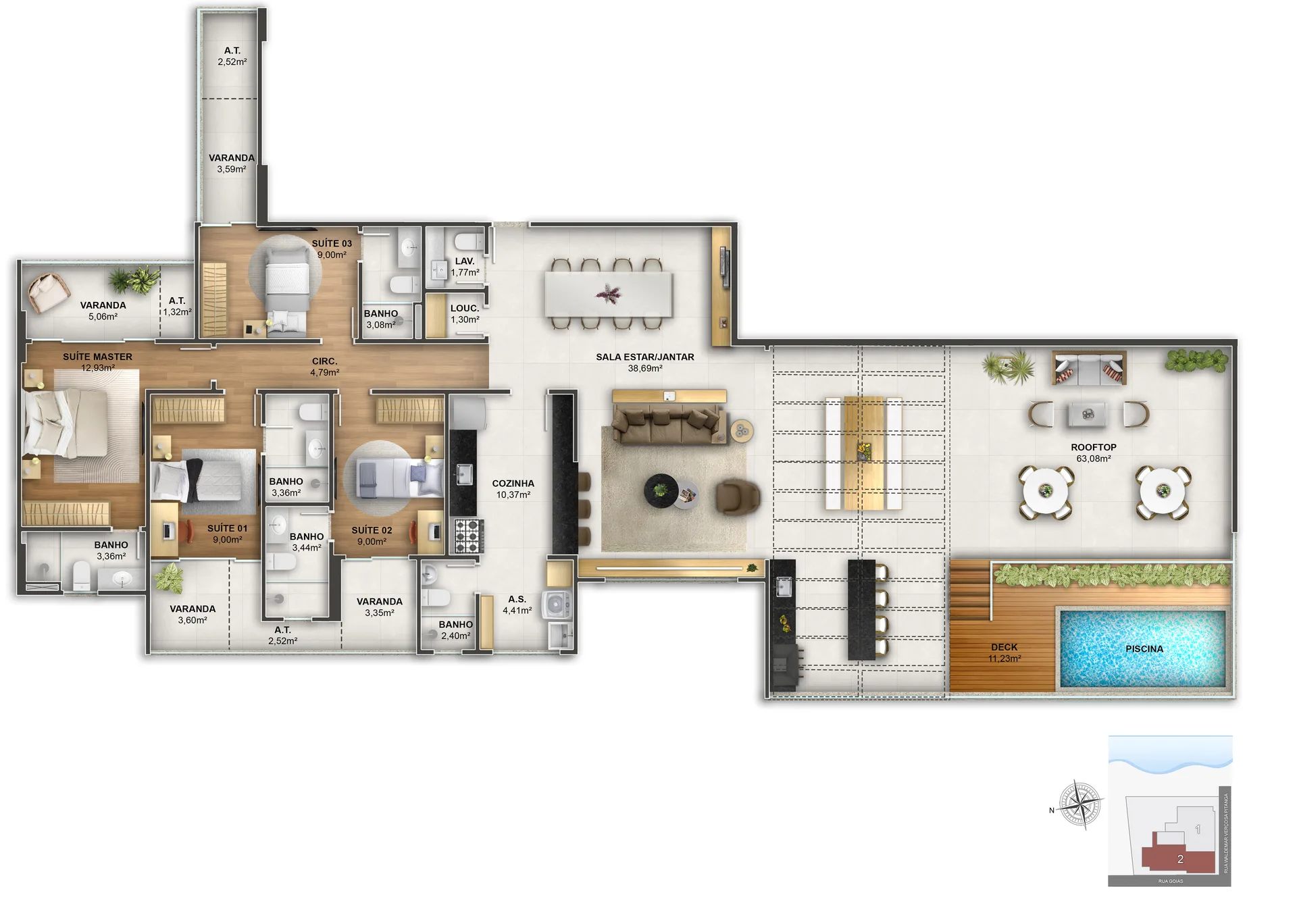 Cobertura Linear 1202 | 245,70 m² privativos (4 vagas)