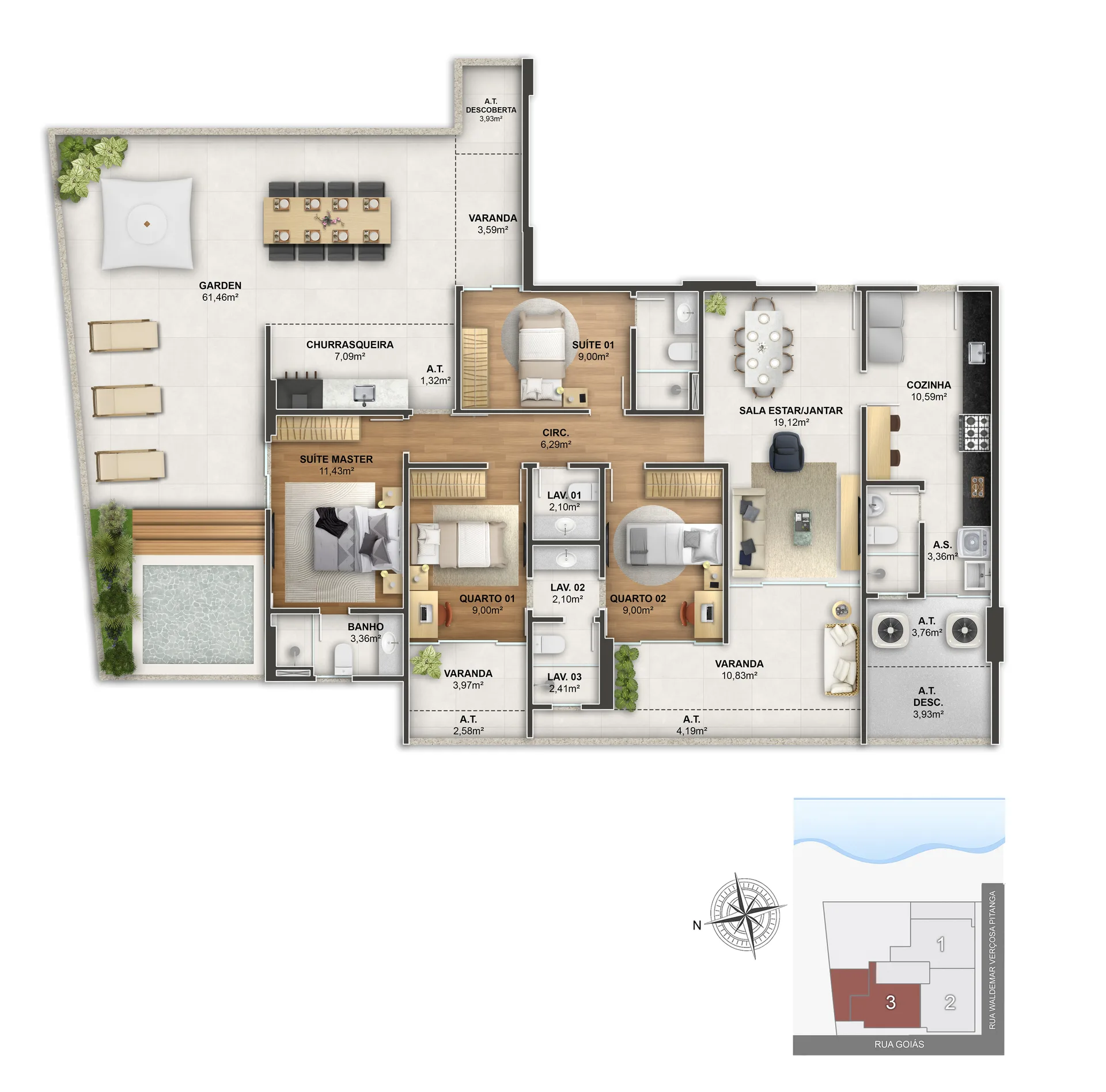 Garden 03 - 4 Quartos | 217,54 m² privativos