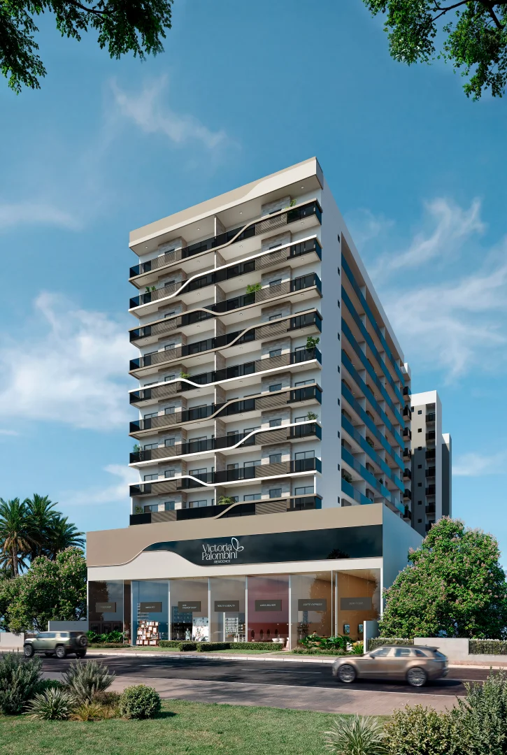 Fachada da Torre Íris voltada para a Av. Saturnino Rangel Mauro