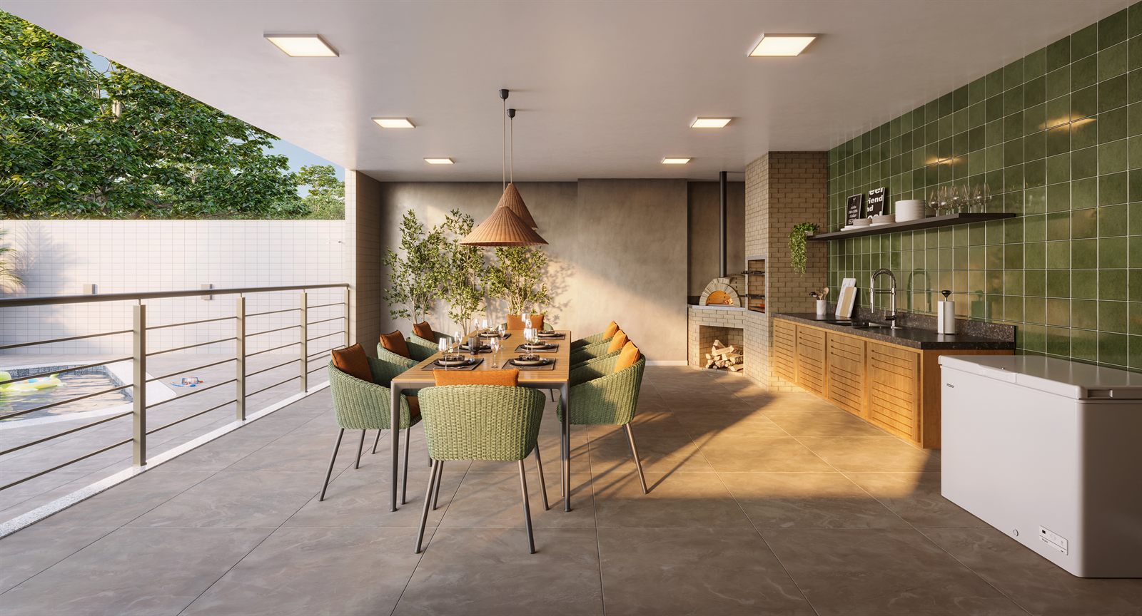 Espaço Brasa dedicado a churrascos e eventos especiais