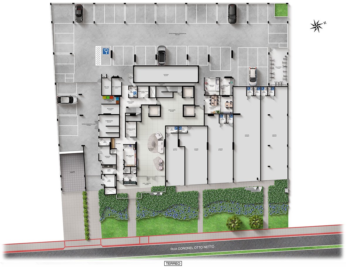 Planta Humanizada Térreo Kalena Residence
