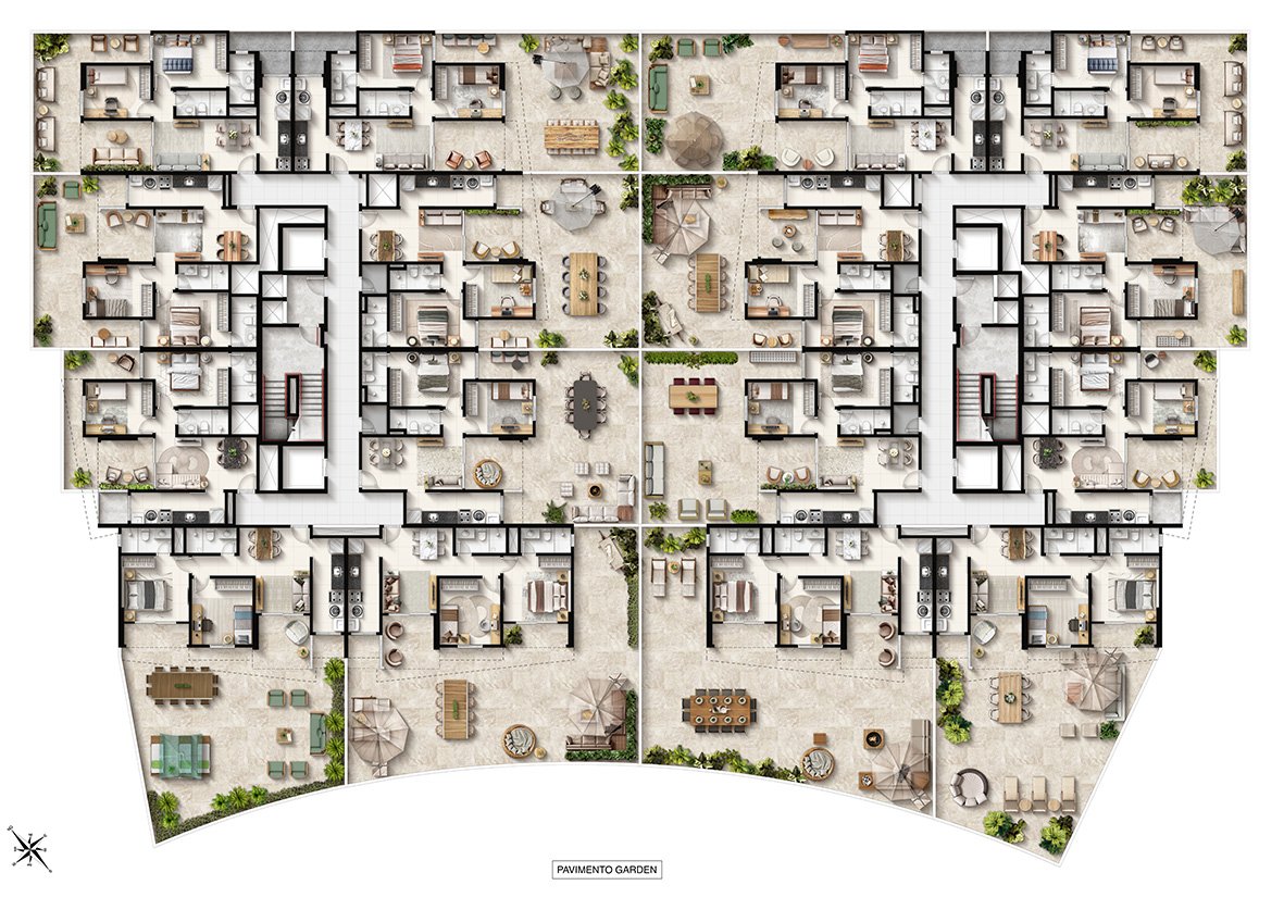 Implantação Pavimento Garden - Macan Residence ARGO