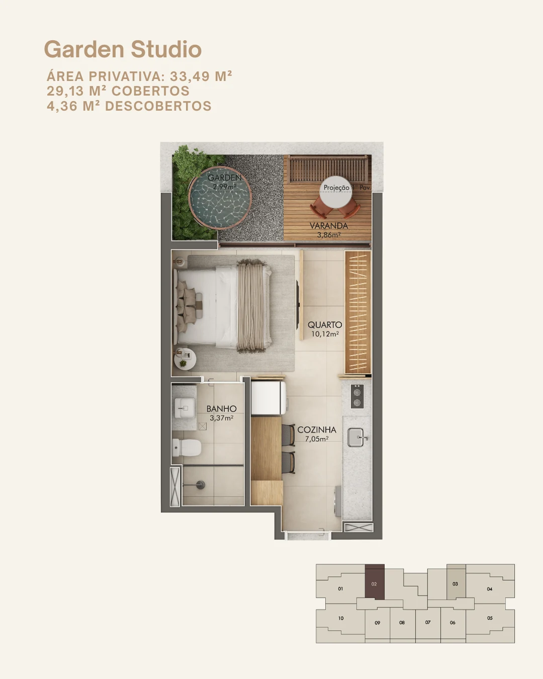 Garden Studio - Coluna 02 (33,49 m²)